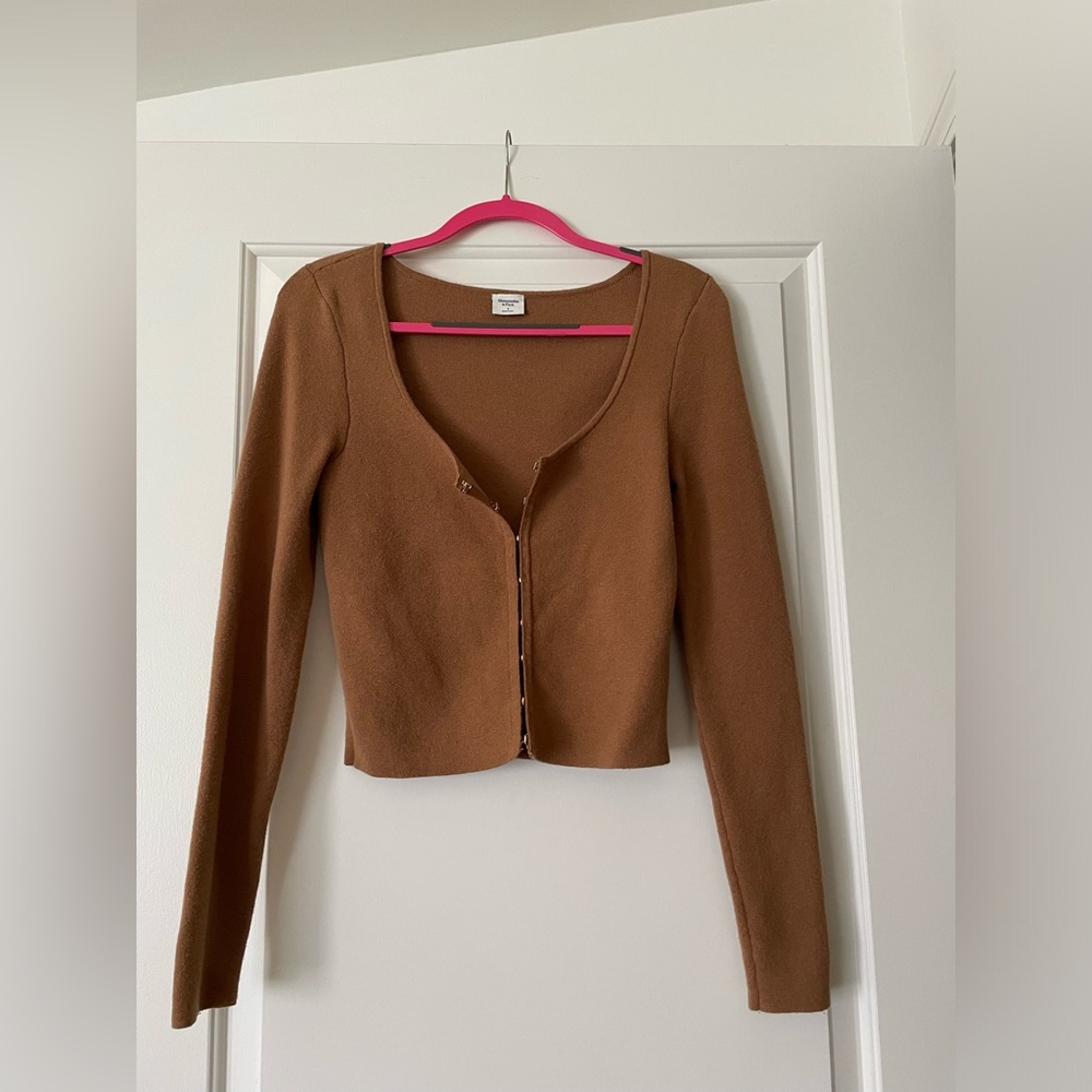 Camel Button Up Sweater From Abercrombie - image 2